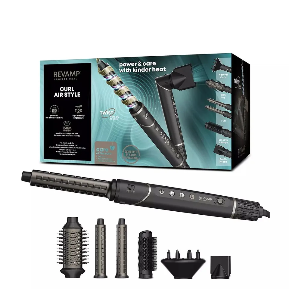 REVAMP PROFESSIONAL CURL AIR STYLE HAIR STYLER WITH ATTACHMENTS – BOXED