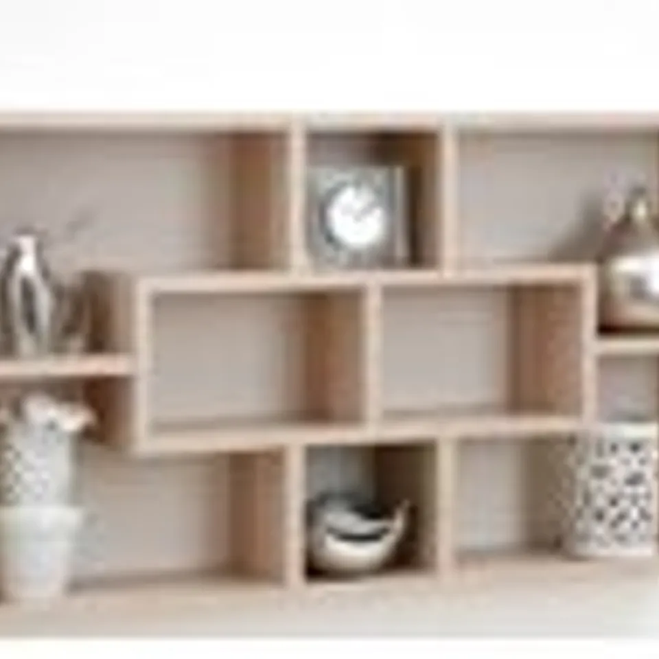 BOXED  RAND NEW OPEN SHELF STORAGE UNIT OAK