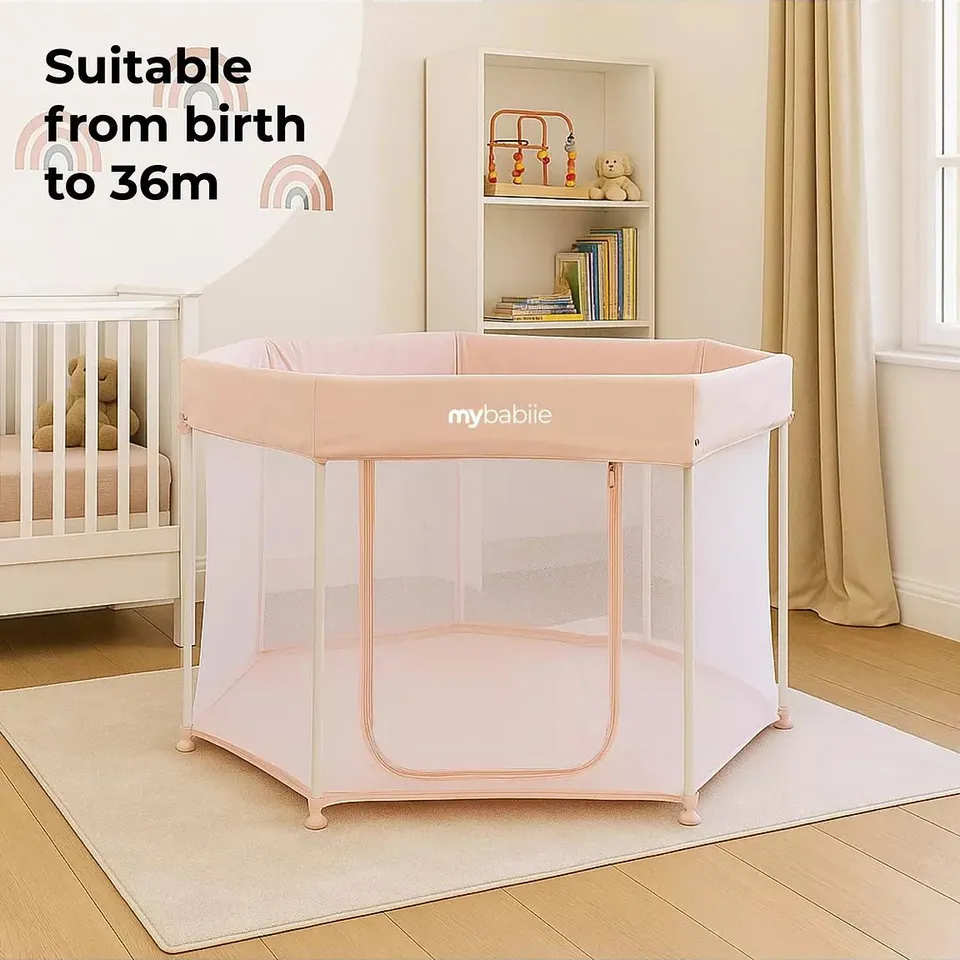 MY BABIIE FOLDABLE BABY PLAYPEN - BLUSH