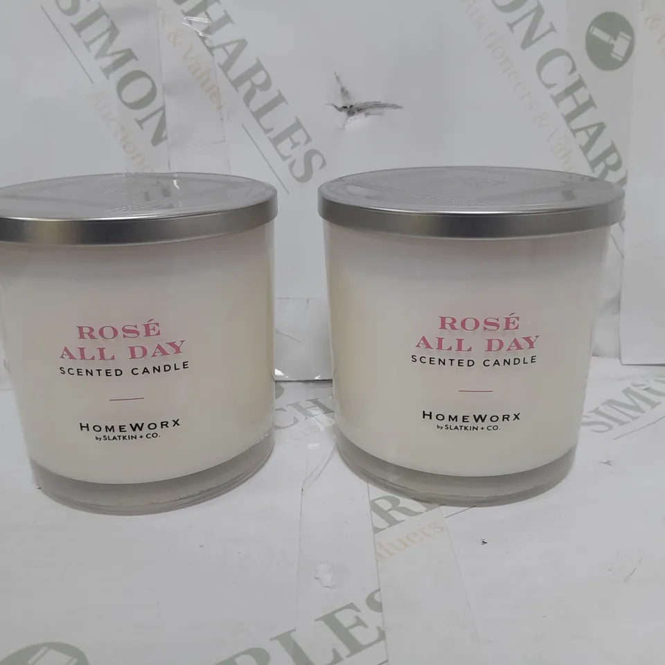 BOXED SET OF 2 ROSE ALL DAY SCENTED CANDLE HOMEWORK