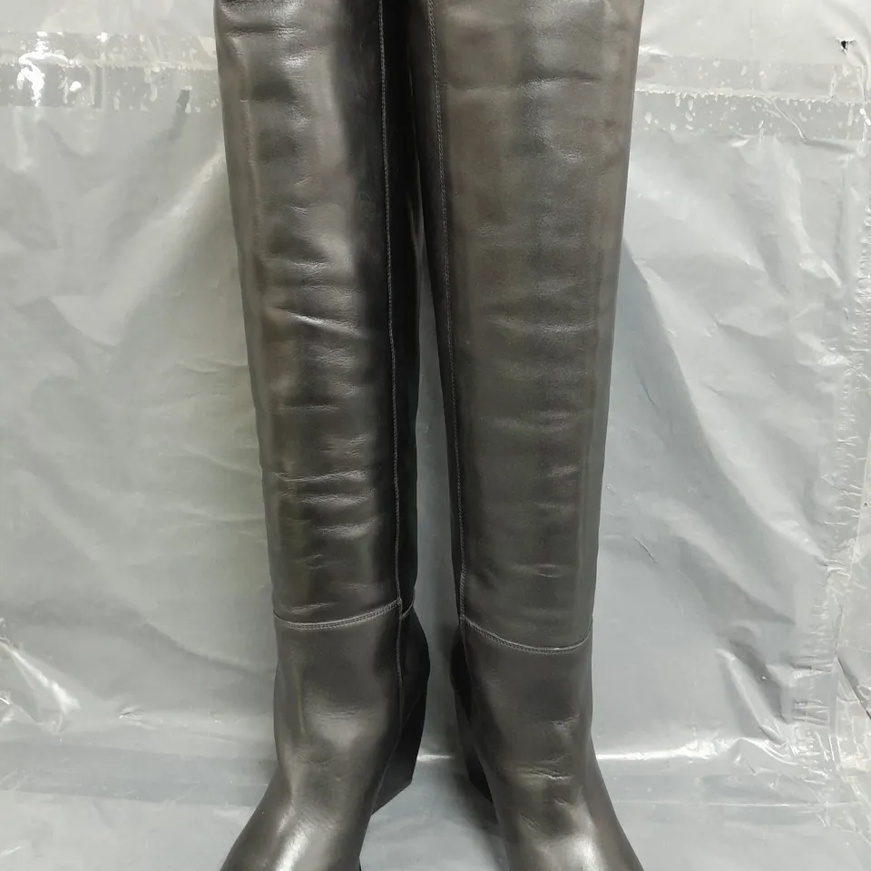 BOXED ALLSAINTS OVER THE KNEE BOOTS IN BLACK SIZE EU 38