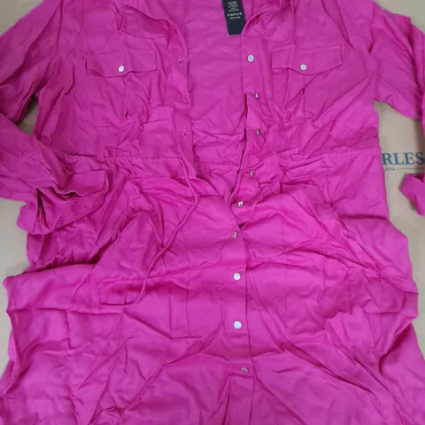 LOT OF 4 BRAND NEW DESTELLO LONG LINE BUTTON THROUGH PINK SHIRT DRESS - L