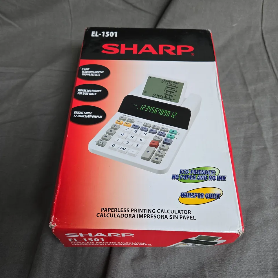 BOXED SHARP PAPERLESS PRINTING CALCULATOR