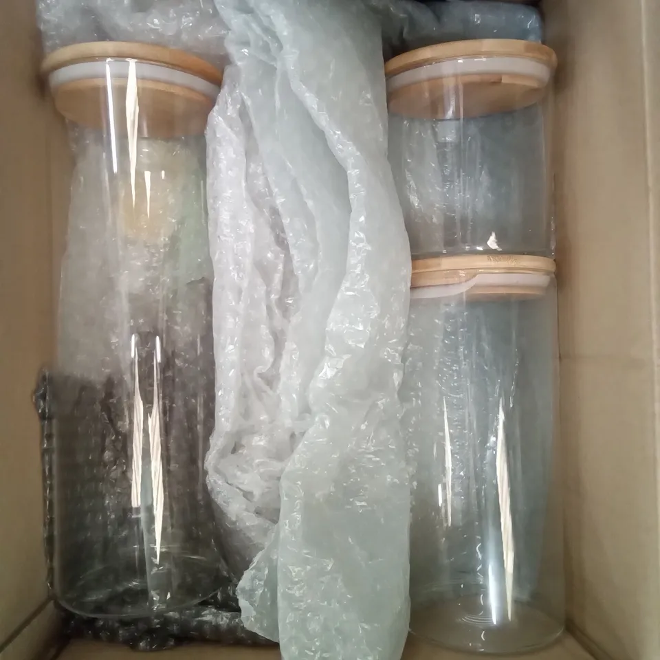 3 ASSORTED GLASS JARS