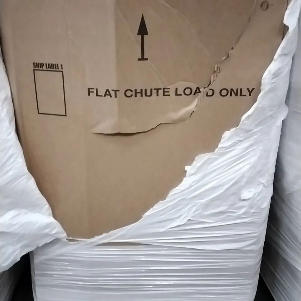 PALLET OF ASSORTED ITEMS INCLUDING CLOTHING RACK, AIR FRYER, ELECTRIC HEATER, LED FLOOR LAMP AND SLIDING DOOR HARDWARE