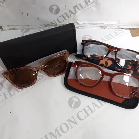 HUMMINGBIRD POLARISED SUNGLASSES & READER 3PC SET TAN MIX 3.5