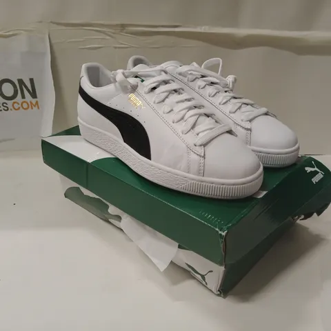 BOXED PUMA BASKET CLASSIC XXL WHITE/BLACK SNEAKERS, UK 7.5 (US 8.5) EUR 41