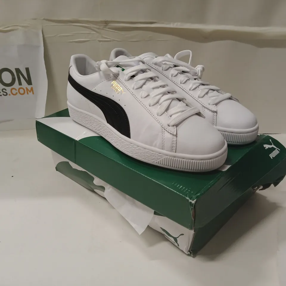 BOXED PUMA BASKET CLASSIC XXL WHITE/BLACK SNEAKERS, UK 7.5 (US 8.5) EUR 41