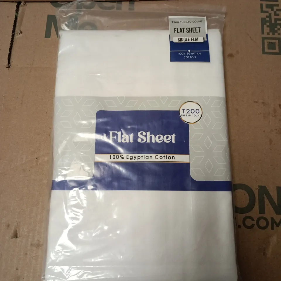 FLAT SHEET – 100% EGYPTIAN COTTON, WHITE, SINGLE 