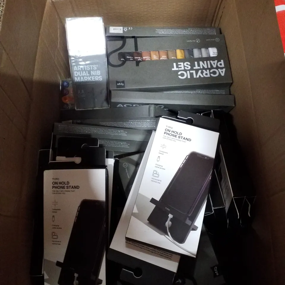 PALLET CONTAINING ASSORTED BRAND NEW PRODUCTS INCLUDING LARGE EASELS, WIRELESS HEADPHONES, PHONE STANDS & ART SUPPLIES