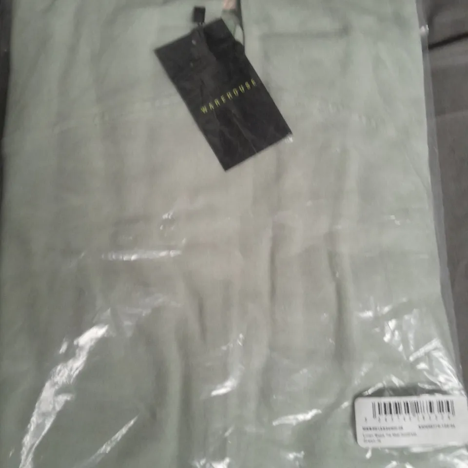 WAREHOUSE LINEN ROPE TIE MIDI SUNDRESS IN GREEN - SIZE 16