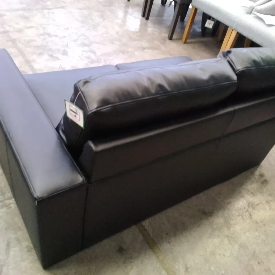 QUALITY DESIGNER BALTIMORE CORNER SOFA LHF SECTION - BLACK LEATHER