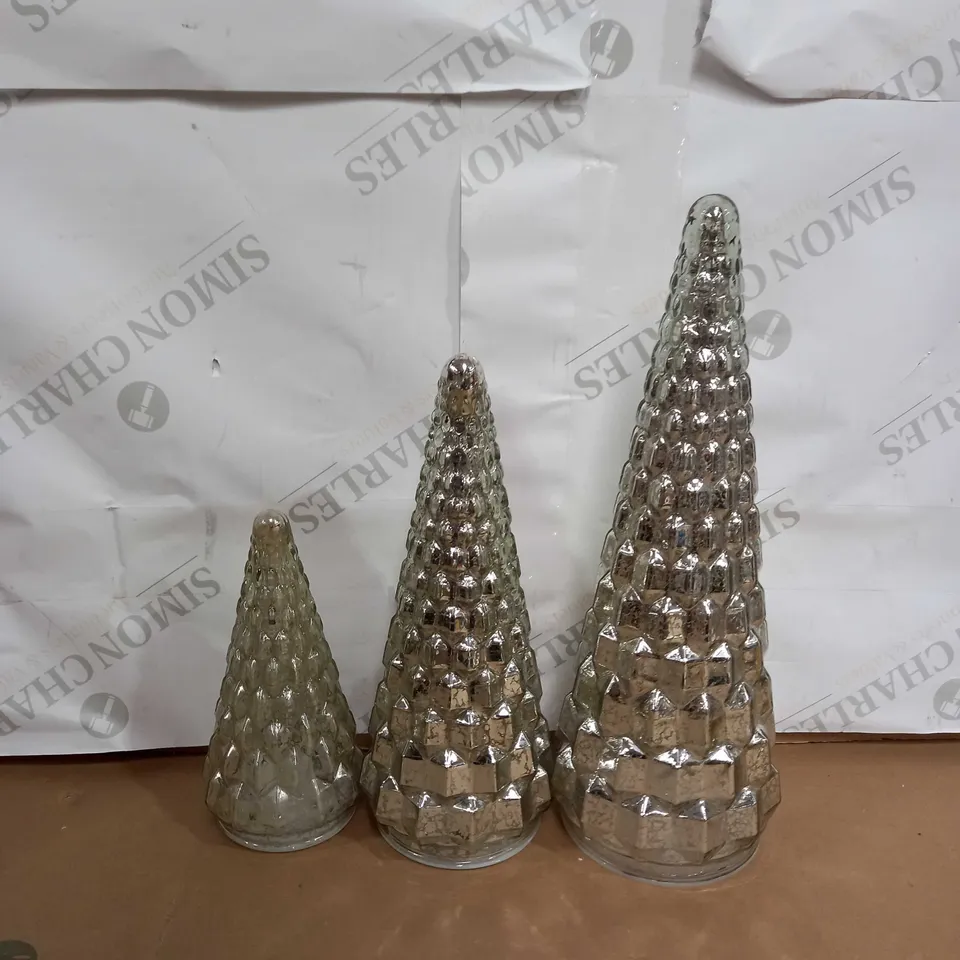 ALISON CORK SET OF MERCURY GLASS TREES
