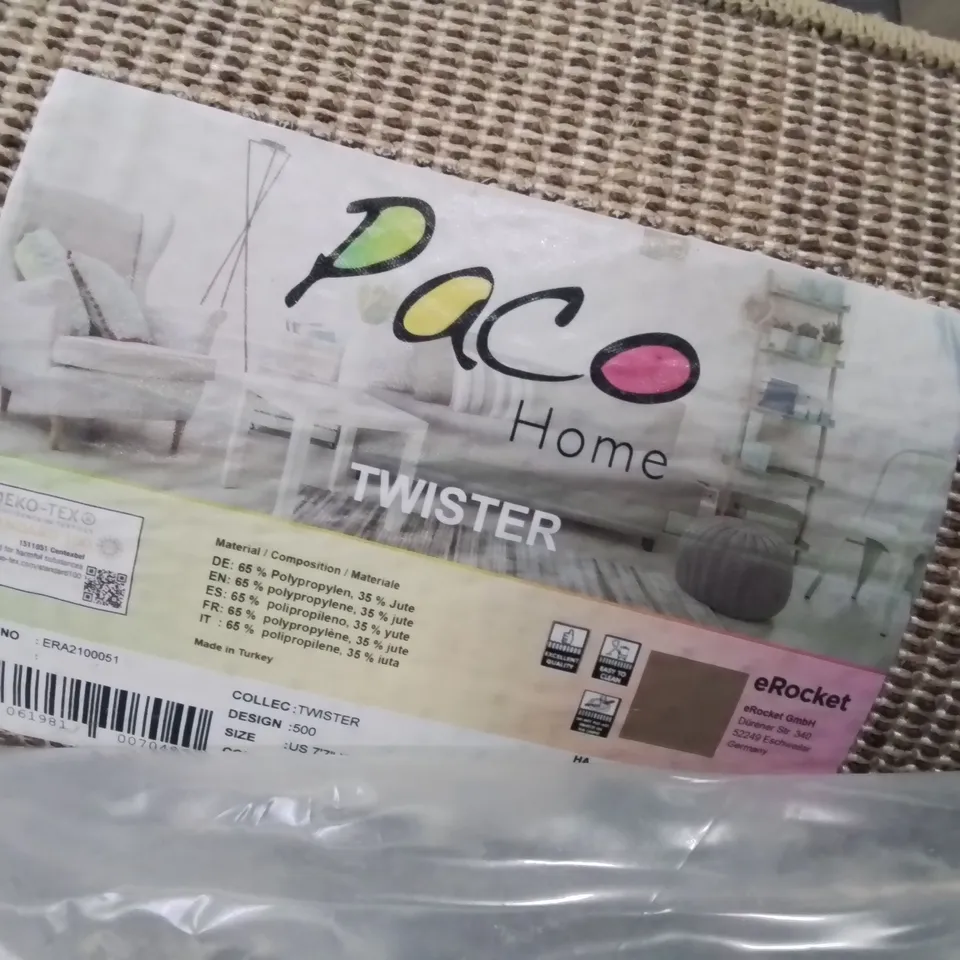 BRAND NEW PACO TWISTER TAUPE RUG - 230X320CM