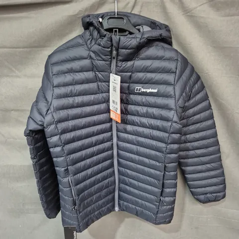 BERGHAUS PUFFER HOODED JACKET – BLACK, UK XS