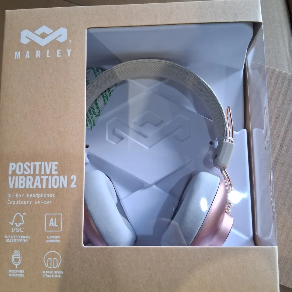 FOUR BRAND NEW MARLEY POSITIVE VIBRATION 2 ON EAR HEADPHONES EM-JH121-CP 