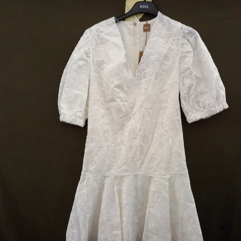 BOSS DENNICE DRESS IN WHITE - SIZE 6