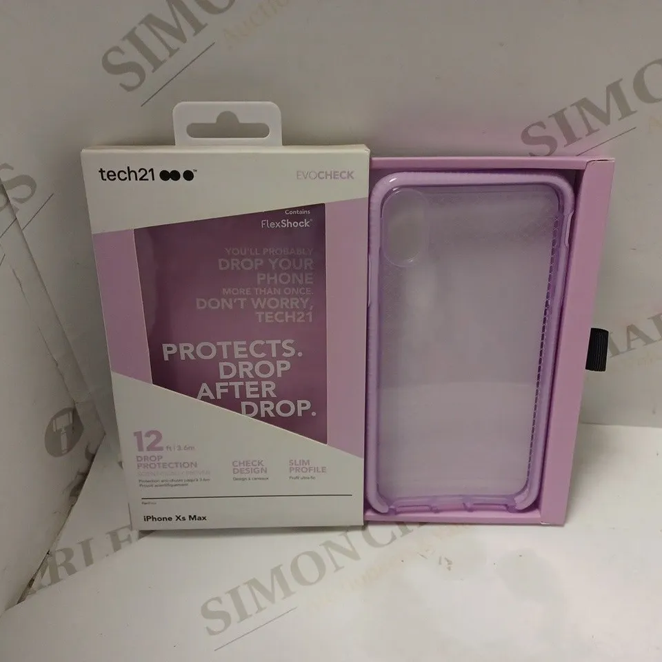 TECH 21 EVOCHECK DROP PROTECTION IPHONE XS MAX PURPLE - BOX OF 82
