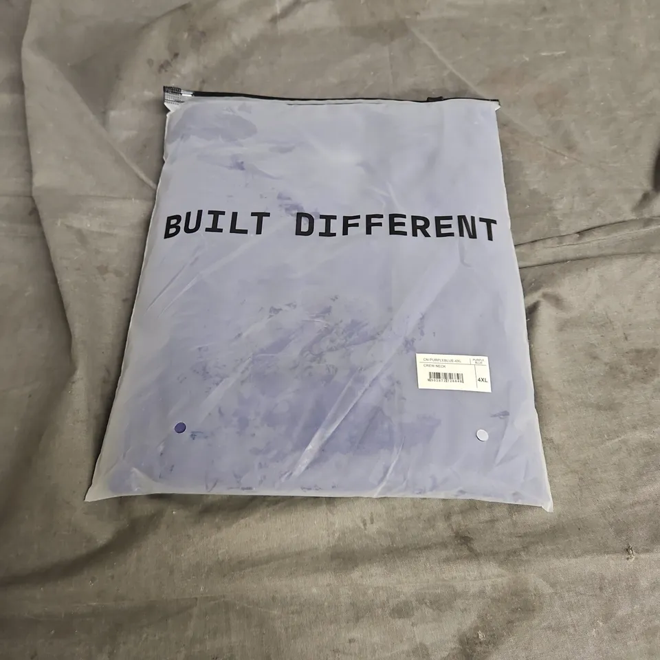 BUILT DIFFERENT CREW NECK TSHIRT IN PURPLE BLUE SIZE 4XL