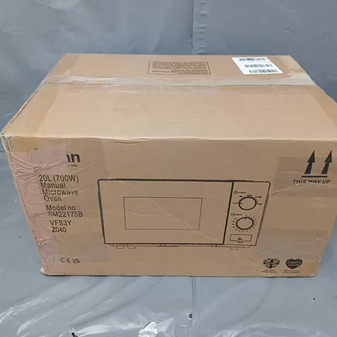 SWAN 20L 700W MANUAL MICROWAVE - BLACK - COLLECTION ONLY