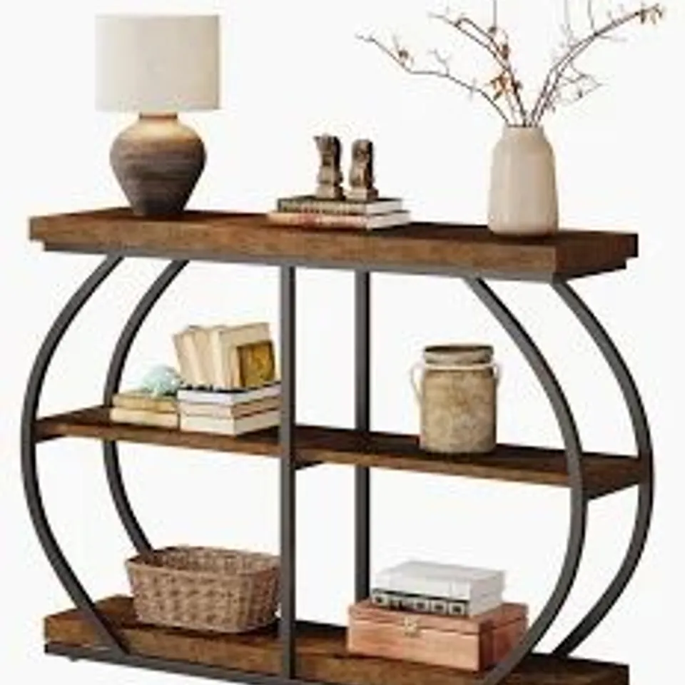 BOXED TRIBESIGNS 41.3" CONSOLE TABLE - RUSTIC BROWN (1 BOX)