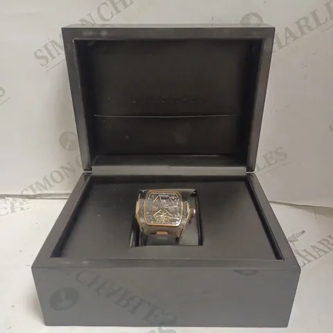 BOXED GRESHAM GENTS GENESIS G1 SPECIAL EDITION WATCH - STAINLESS STEEL - RUBBER STRAP - 5 ATM. 