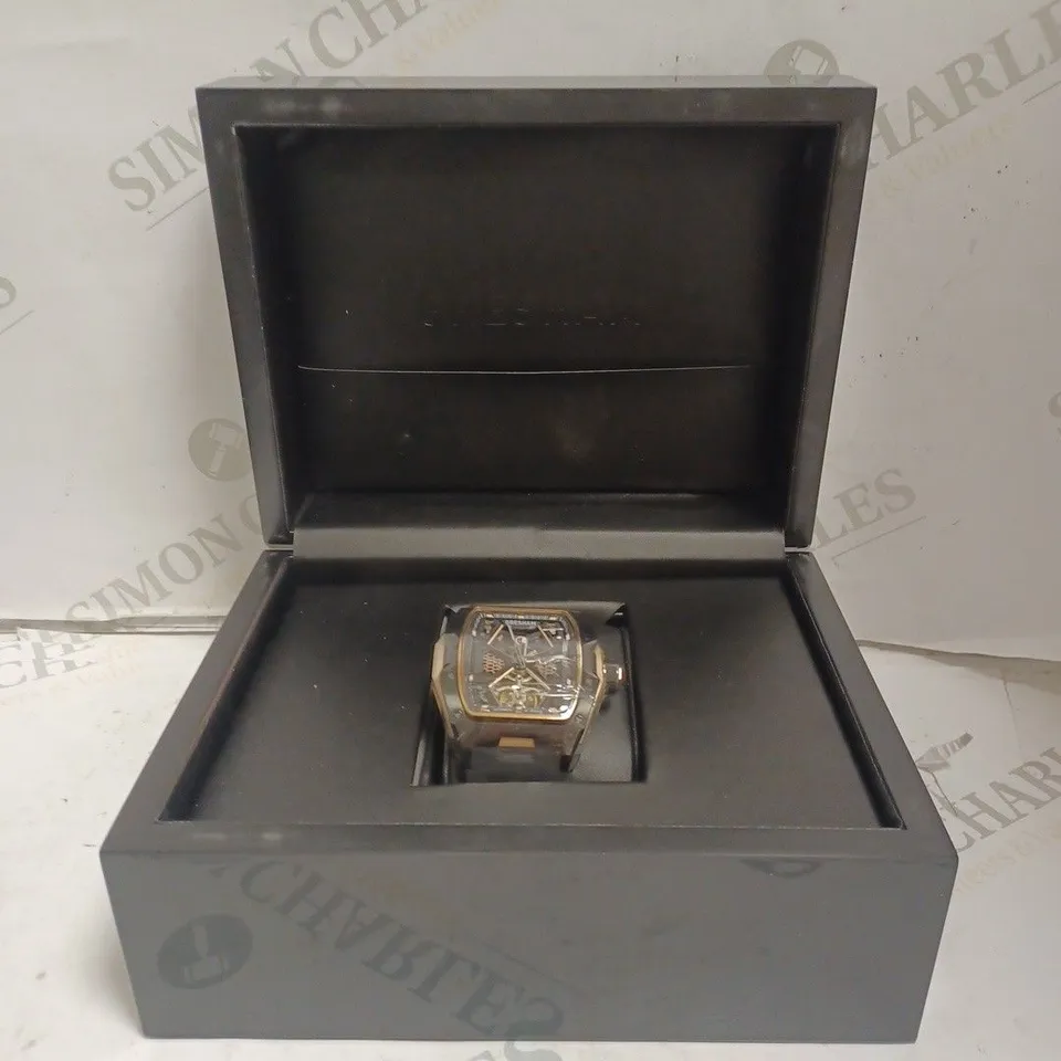 BOXED GRESHAM GENTS GENESIS G1 SPECIAL EDITION WATCH - STAINLESS STEEL - RUBBER STRAP - 5 ATM. 