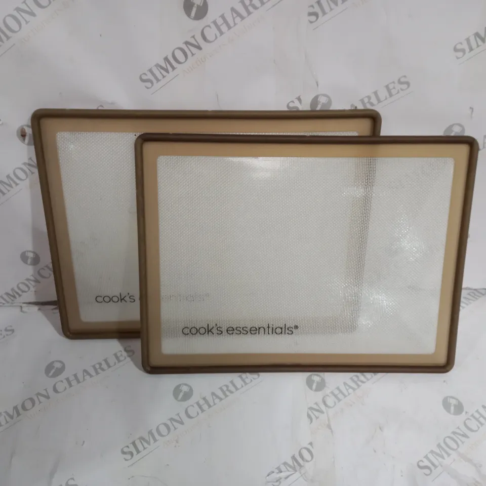 COOK'S ESSENTIALS SET OF 2 SILICONE RE-INFORCED BAKING BOARDS