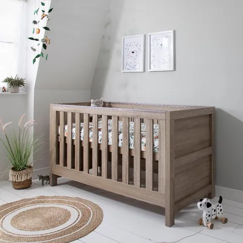BOXED TUTTI BAMBINI MODENA COT BED - OAK (2 BOXES)