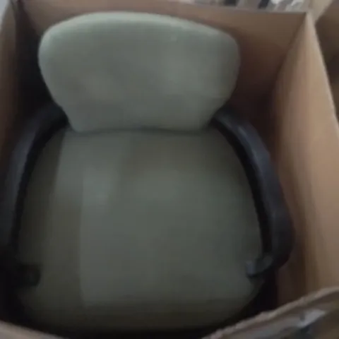 BOXED AVIATOR ARMCHAIR IN OLIVE GREEN VELVET 