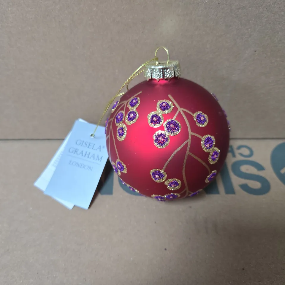 BOX OF APPROX 72 GISELA GRAHAM LONDON CHRISTMAS BAUBLES