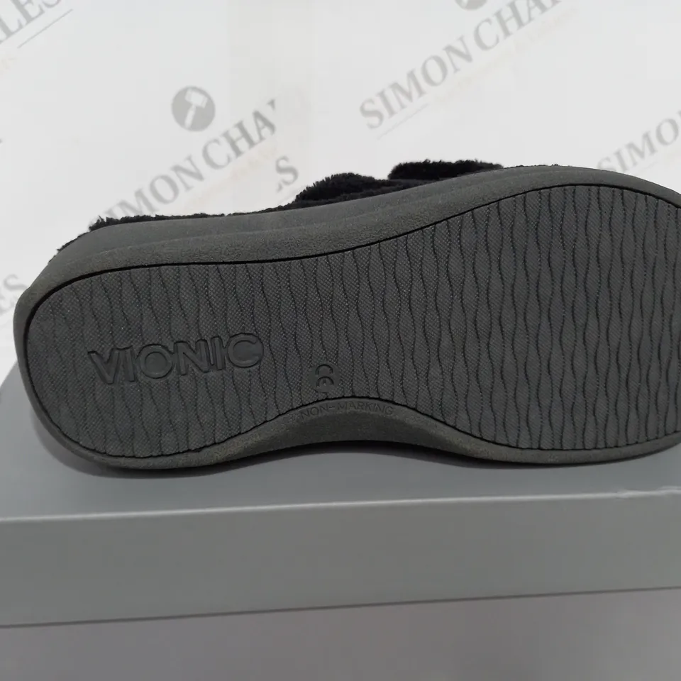 VIONIC INDULGE RELAX BLACK SLIPPERS UK SIZE 5