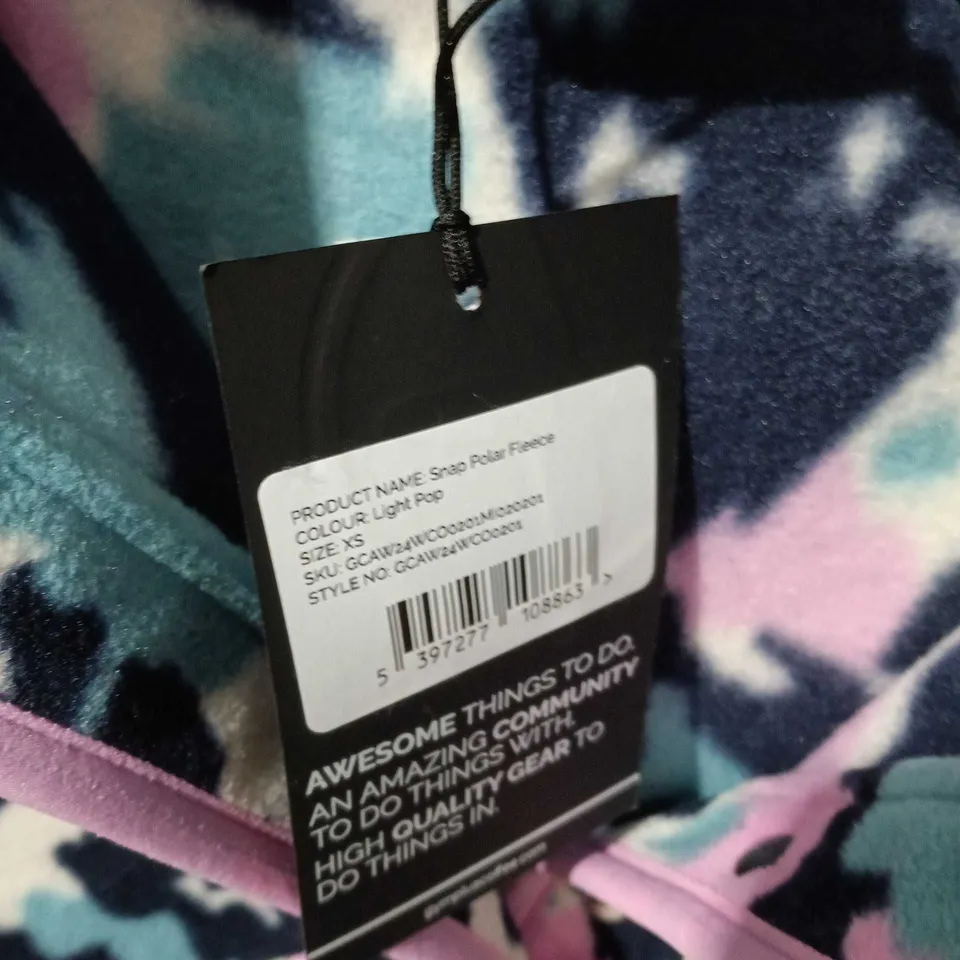 SNAP POLAR FLEECE JACKET – LIGHT POP CAMOUFLAGE, WOMEN'S UK XS