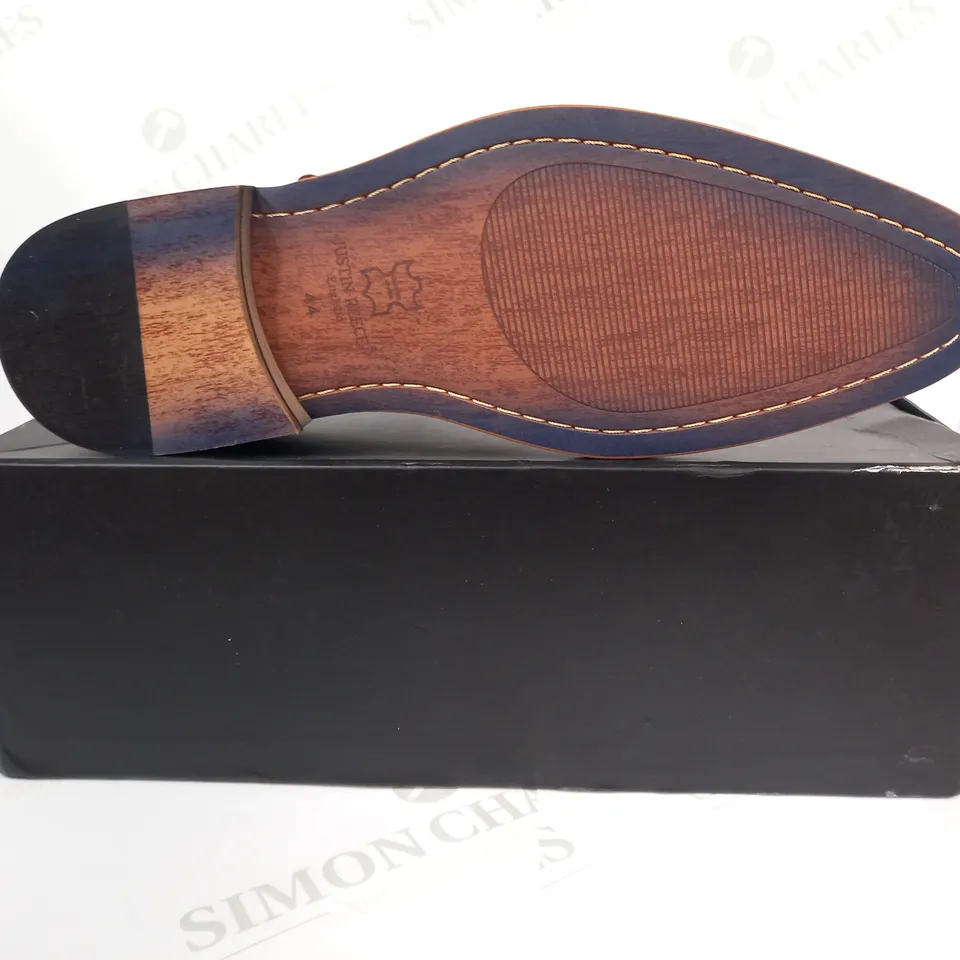 BOXED PAIR OF JUSTIN REECE MAXWELL SHOES IN BROWN UK SIZE 10