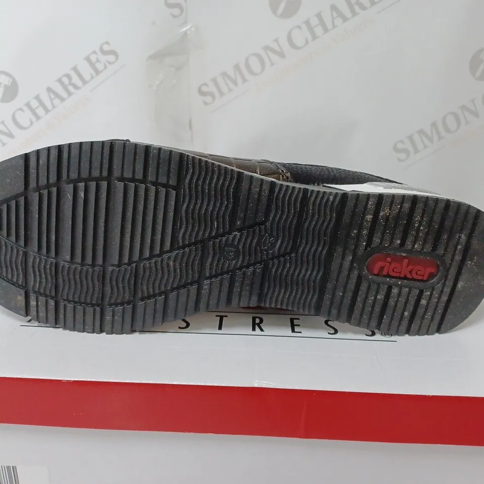 RIEKER BLACK SNAKE HIGH TOP TRAINERS - UK SIZE 7 1/2 - UNBOXED