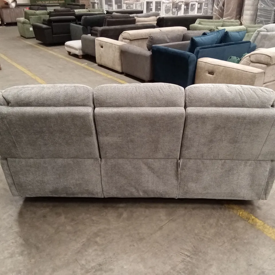 ALBION 3 SEATER FABRIC MANUAL RECLINER SOFA - GREY RRP £679