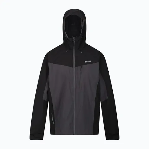 BRAND NEW REGATTA MEN'S BIRCHDALE RAIN JACKET IN ASH/BLACK SIZE SMALL