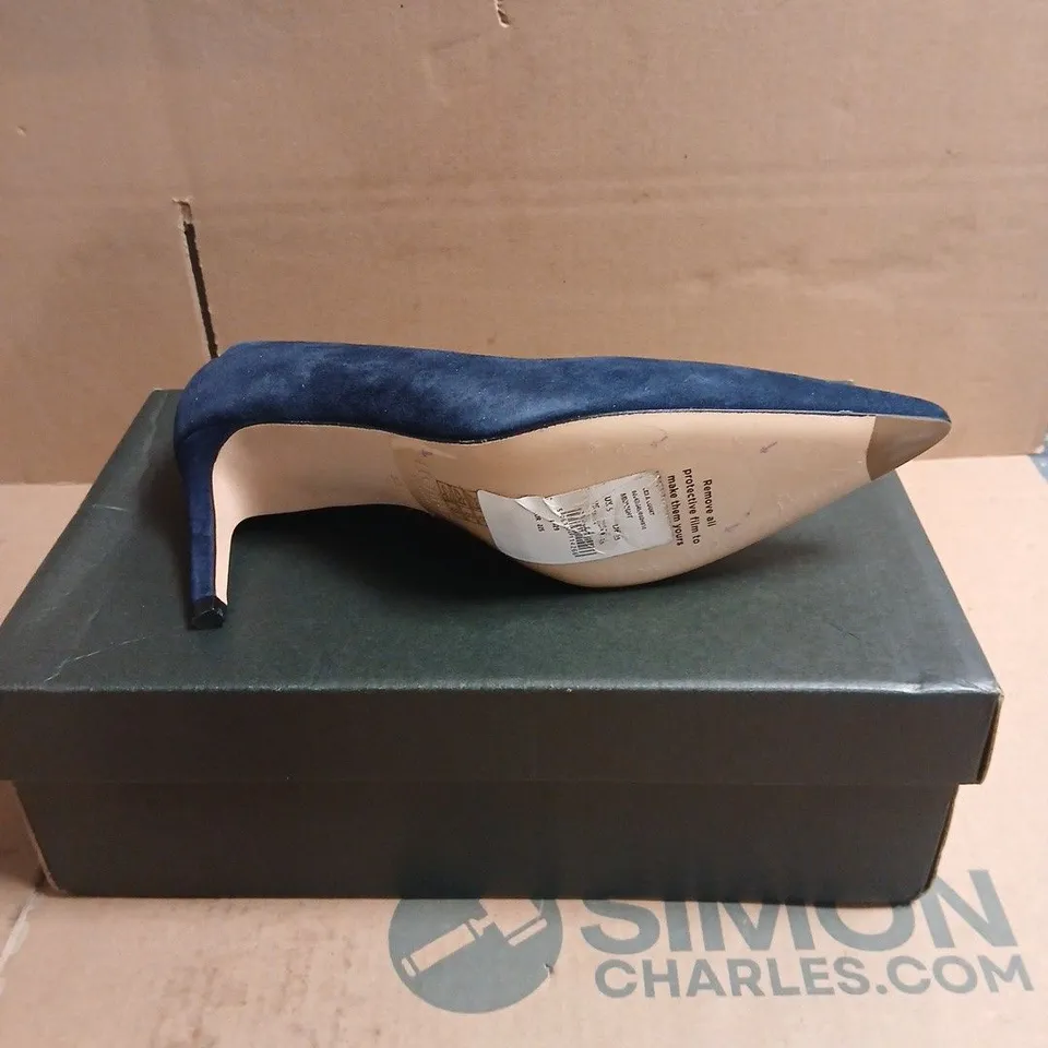 HOBBS LONDON BLUE SUEDE HIGH HEEL PUMPS – WOMEN'S, POINTED TOE BOXED SIZE 38 UK 5