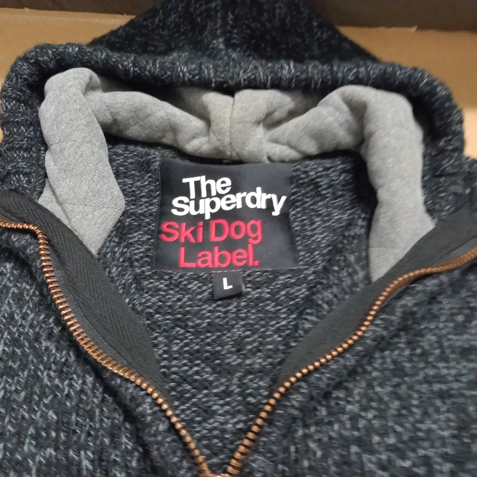 SUPERDRY ZIP THROUGH KNITTED JACKET - L