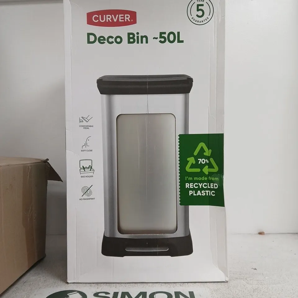 CURVER DECO BIN 50L – PLASTIC WASTE BIN