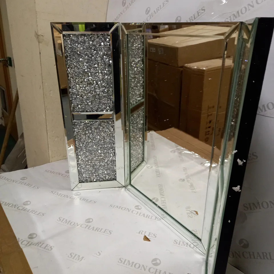 MIRROR WITH GLASS CRYSTAL STYLE SIDES