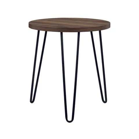 BOXED OWEN ROUND END TABLE WALNUT