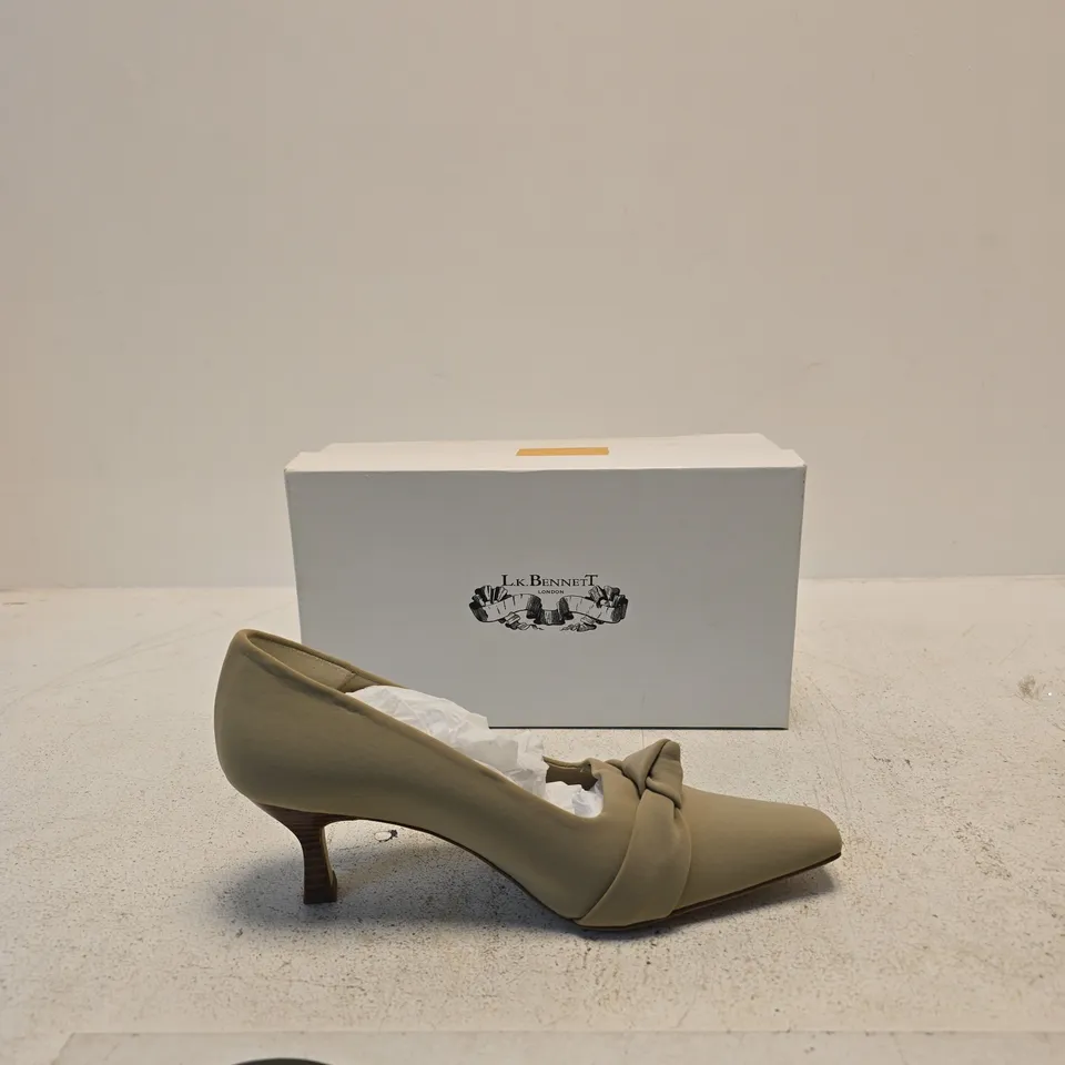 L.K. BENNETT BEIGE KNOT DETAIL HEELS – UK 6 (EU 39) – BOXED
