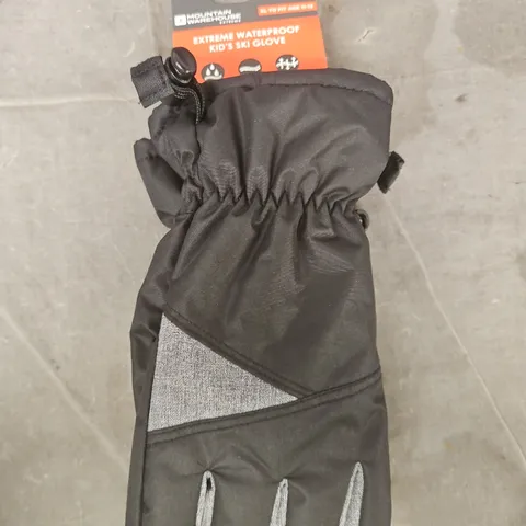 MOUNTAIN WAREHOUSE EXTREME WATERPROOF KID'S SKI GLOVES – BLACK XL TO FIT 11-13 YEARS