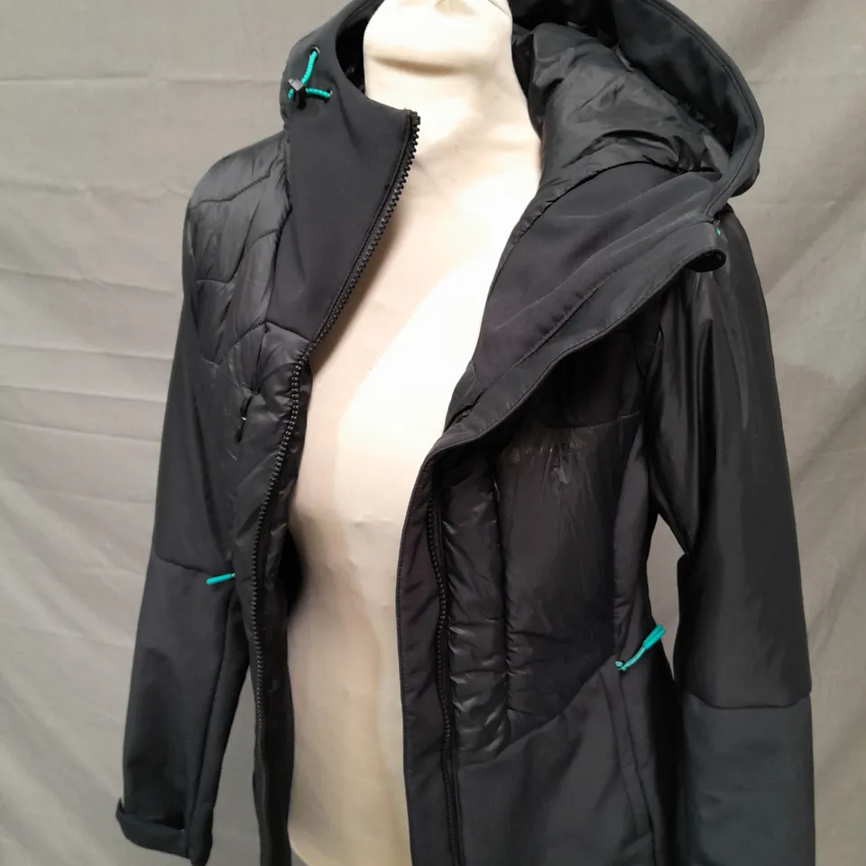 MOUNTAIN WAREHOUSE MACHINA WOMENS HYBRID PADDED JACKET IN BLACK - UK 8