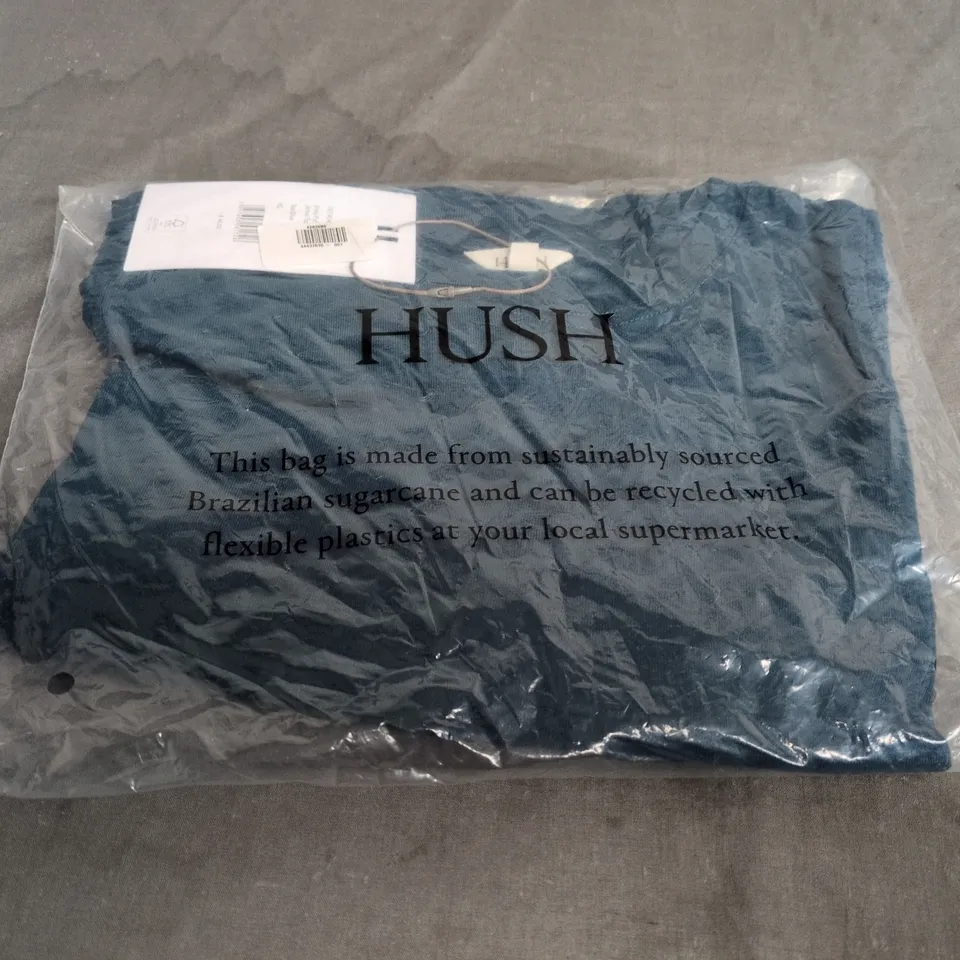 HUSH EMILY PUFF SLEEVE JERSEY TOP – TEAL BLUE, UK 6