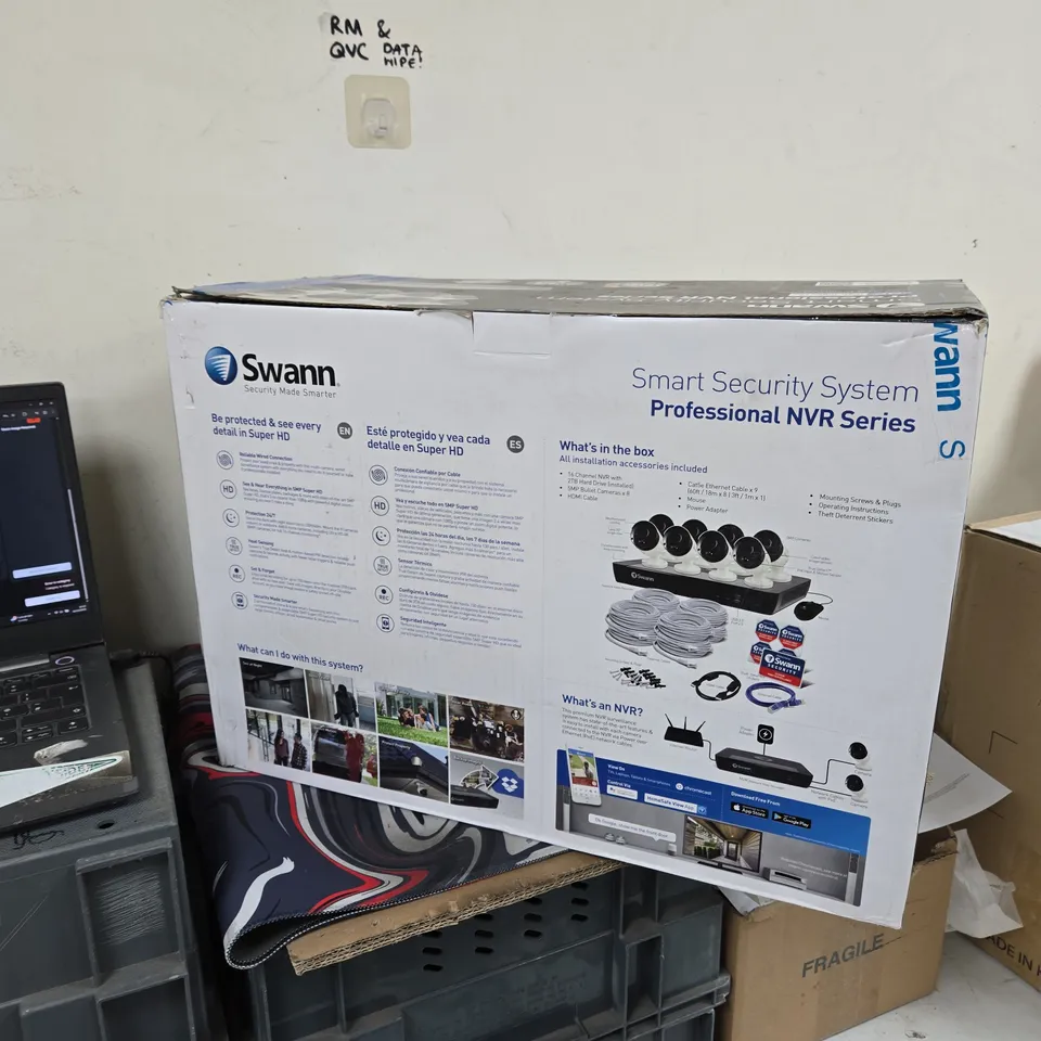 SWANN SMART SECURITY SYSTEM PROFESSIONAL NVR SERIES – 8 CAMERA KIT (BOXED)