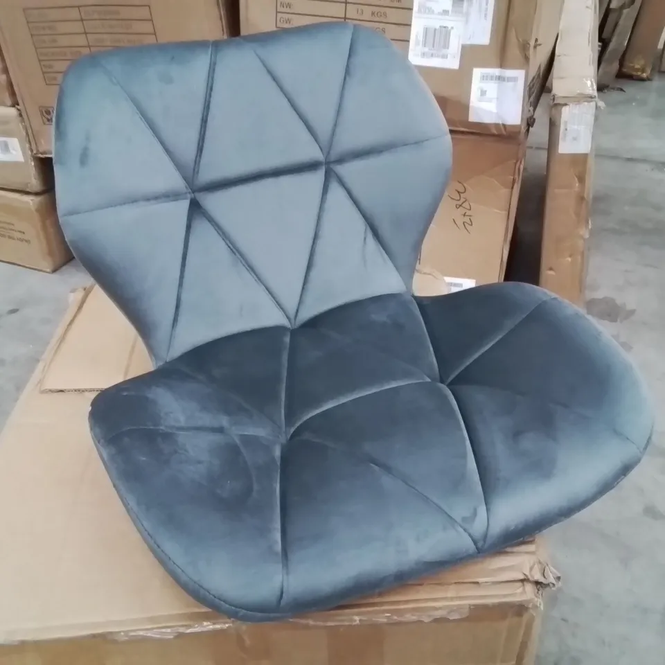 BOXED DEXTER SET OF TWO GREY VELVET BARSTOOL