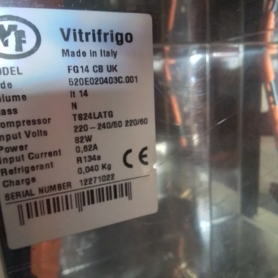 VITRIFRIGO COUNTER TOP MILK FRIDGE 240V Model FG14CBUK