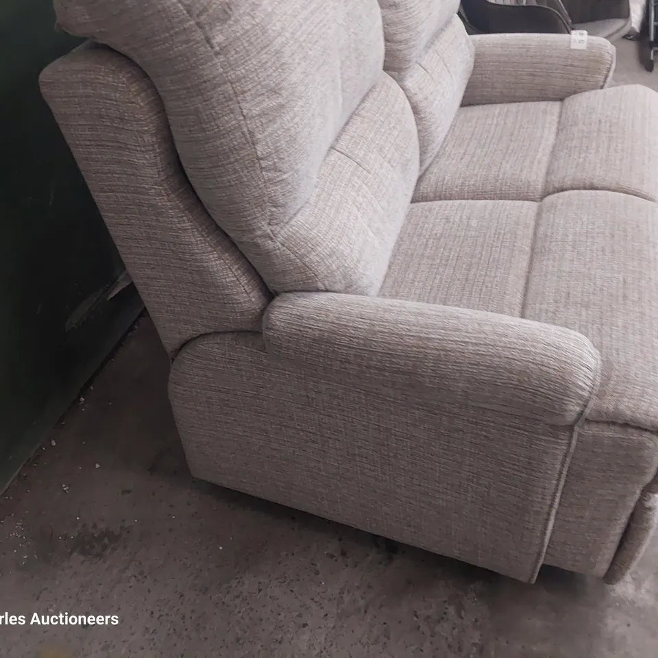 QUALITY BRITISH DESIGNER G PLAN NEWMARKET TWO SEATER SOFA LOOM SHALE FABRIC 